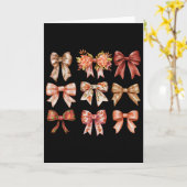 Herfst Pompoen Boog Coquette Herfstbladeren Dankda Kaart (Gele Bloem)