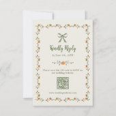 Herfst Pompoen Boog QR Code RSVP Kaartje (Voorkant)