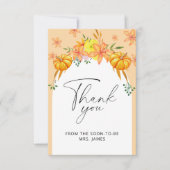 Herfst pompoen boog vrijgezellenfeest dank u kaart (Voorkant)