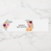 Herfst pompoen bordeaux blos roze waterlabels waterfles etiket