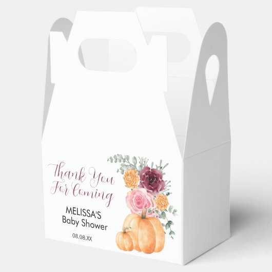 Herfst pompoen bordeaux blush roze dank u bedankdoosjes (Geopend)