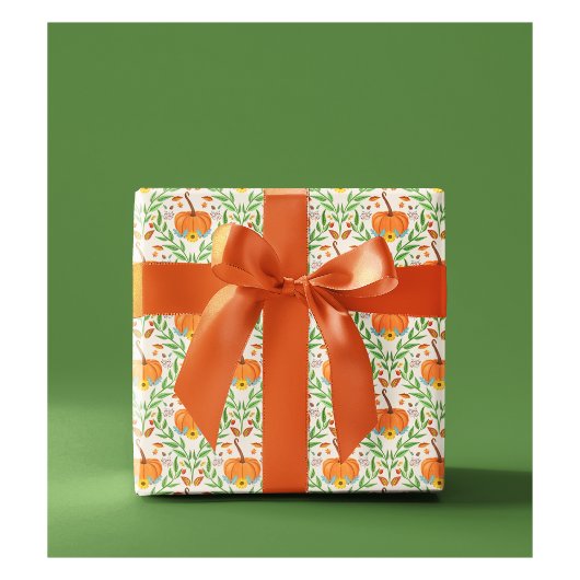 Herfst Pompoen Botanisch Ontwerp Cadeaupapier