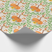 Herfst Pompoen Botanisch Ontwerp Cadeaupapier (Hoek)