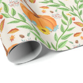 Herfst Pompoen Botanisch Ontwerp Cadeaupapier (Rol Hoek)
