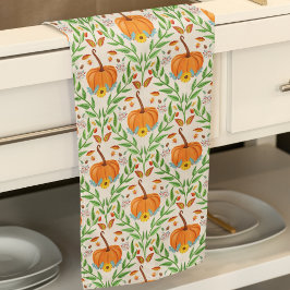 Herfst Pompoen Botanisch Ontwerp Theedoek