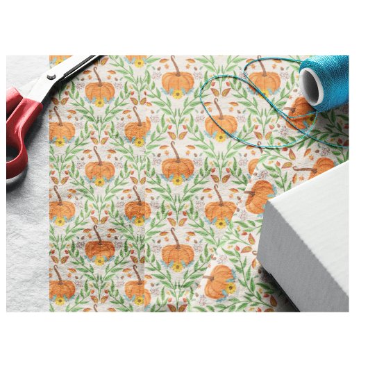 Herfst Pompoen Botanisch Ontwerp Tissuepapier