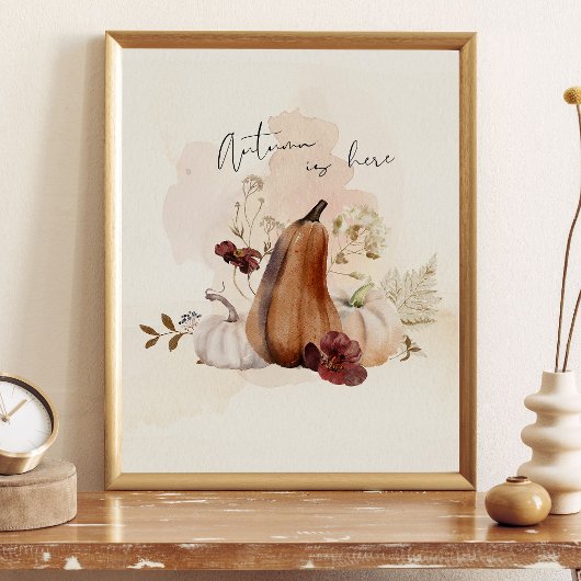 Herfst Pompoen Botanisch Poster