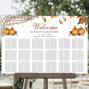 Herfst Pompoen Botanische Bruiloft 18 Tafel Zitpla Poster