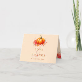Herfst Pompoen Botanische Bruiloft Accommodaties Bedankkaart