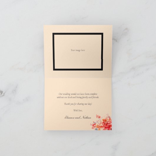 Herfst Pompoen Botanische Bruiloft Accommodaties Bedankkaart (Binnen)