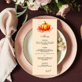 Herfst pompoen botanische bruiloft platte menu