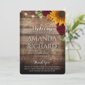 Herfst Pompoen & Bourgondië RosesHuwelijksprogramm (Staand voorkant)