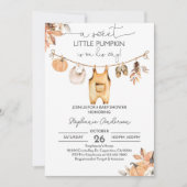 Herfst Pompoen Boy Babykleding Baby shower Invitat Kaart (Voorkant)
