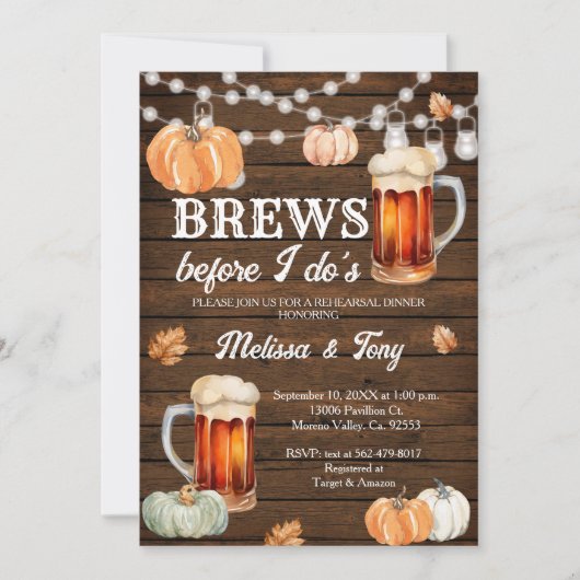 Herfst pompoen brouwt voordat ik doe repetitie din kaart (Voorkant)