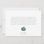 Herfst Pompoen Bruidsmeisjesfeest Bedankkaart (Achterkant)