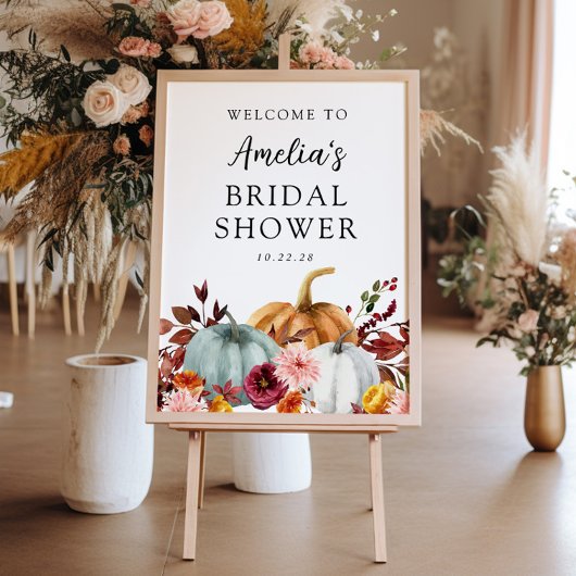 Herfst Pompoen Bruiloft Bridal Shower Welkom Poster