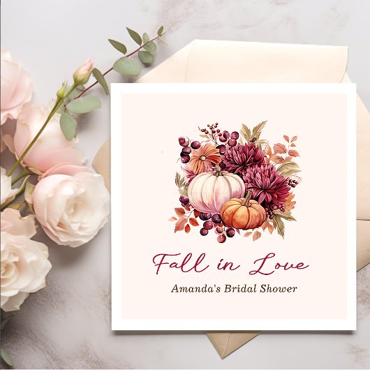 Herfst Pompoen Bruiloft Bruidsshower Papieren Bord Servet