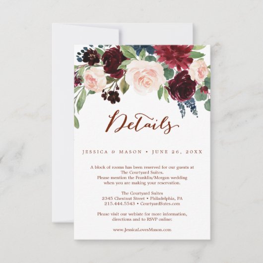 Herfst Pompoen bruiloft Details Kaart (Voorkant)