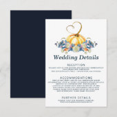 Herfst pompoen bruiloft details kaart (Voorkant / Achterkant)