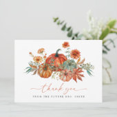 Herfst Pompoen Bruiloft Feest Bedankkaart (Staand voorkant)