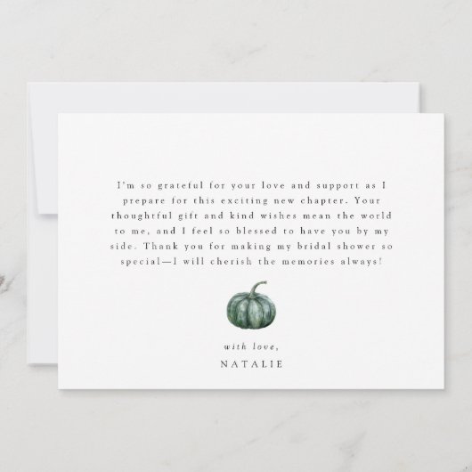 Herfst Pompoen Bruiloft Feest Bedankkaart (Achterkant)