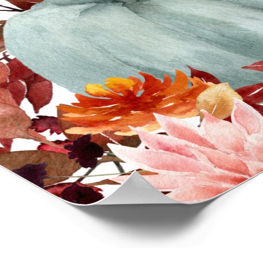 Herfst Pompoen Bruiloft Feest Welkom Poster (Hoek)