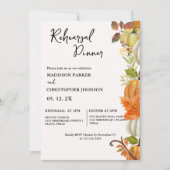 Herfst Pompoen Bruiloft repetitie diner Kaart (Voorkant)