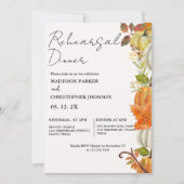 Herfst Pompoen Bruiloft repetitie diner Kaart (Voorkant)