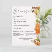 Herfst Pompoen Bruiloft repetitie diner Kaart (Staand voorkant)