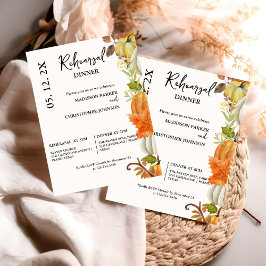 Herfst Pompoen Bruiloft repetitie diner Kaart