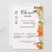 Herfst Pompoen Bruiloft repetitie diner Kaart (Voorkant)
