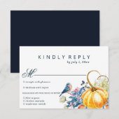 Herfst Pompoen Bruiloft RSVP Kaart met Maaltijd Ke (Voorkant / Achterkant)