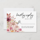 Herfst pompoen bruiloft RSVP kaartje (Voorkant)