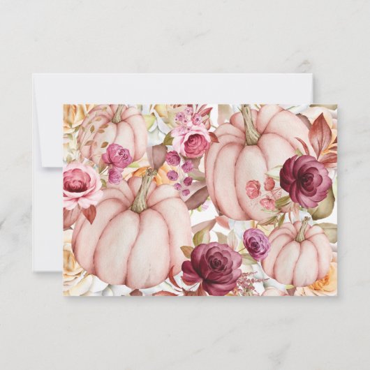 Herfst pompoen bruiloft RSVP kaartje (Achterkant)