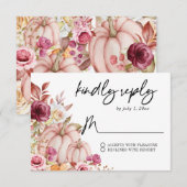 Herfst pompoen bruiloft RSVP kaartje (Voorkant / Achterkant)