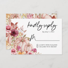 Herfst pompoen bruiloft RSVP kaartje