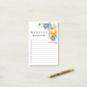 Herfst pompoen bruiloft te doen lijst post-it® notes (Op bureau)