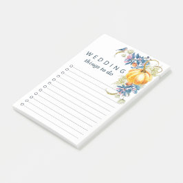 Herfst pompoen bruiloft te doen lijst post-it® notes