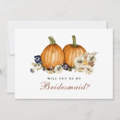 Herfst pompoen bruiloft zal je mijn bruidsmeisje z kaart (Voorkant)