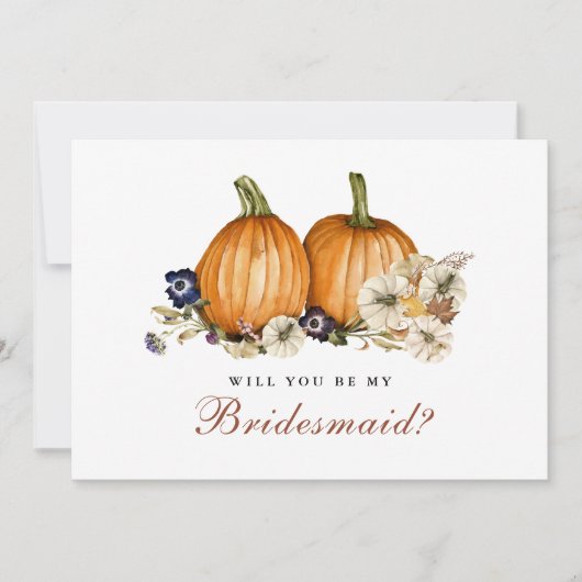Herfst pompoen bruiloft zal je mijn bruidsmeisje z kaart (Voorkant)