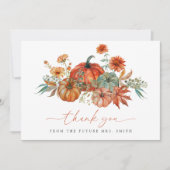 Herfst Pompoen Bruiloftsfeest Bedankkaart (Voorkant)