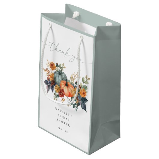 Herfst Pompoen Bruiloftsfeest Klein Cadeauzakje (Achterkant Gekanteld)