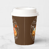 Herfst pompoen bruin papieren bekers (Rechts)