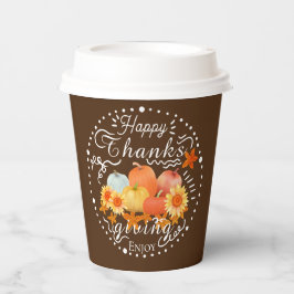 Herfst pompoen bruin papieren bekers