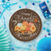 Herfst pompoen bruin papieren bordje (Feest)