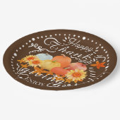 Herfst pompoen bruin papieren bordje (Gekanteld)