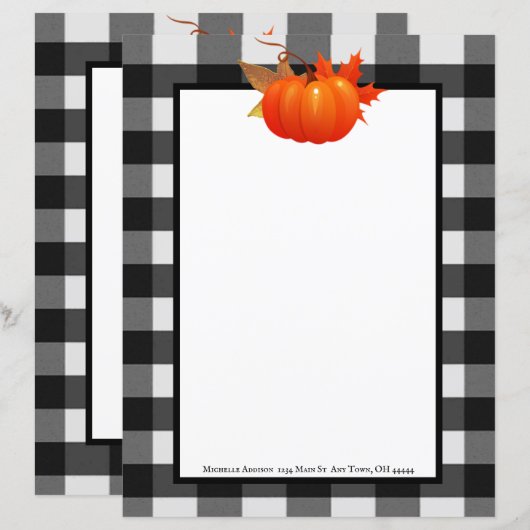 Herfst pompoen buffel geplakt gepersonaliseerd pap (Voorkant / Achterkant)