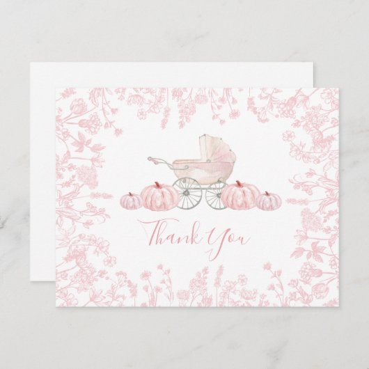 Herfst Pompoen Chinoiserie baby shower uitnodiging (Voorkant / Achterkant)