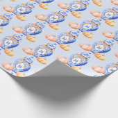 Herfst pompoen | Chinoiserie Ginger Jar Monogram Cadeaupapier (Hoek)