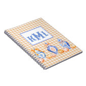 Herfst Pompoen Chinoiserie Ginger Jar Monogram Notitieboek (Rechterzijde)